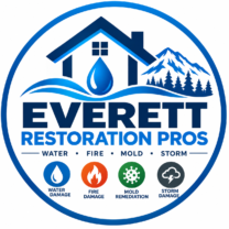 Everett Restoration Pros logo for water damage restoration in Everett, WA