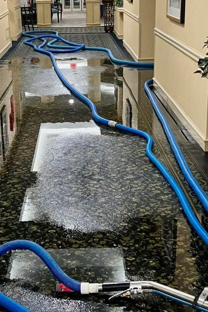 Air movers and dehumidifiers used for structural drying after water damage in Everett, WA